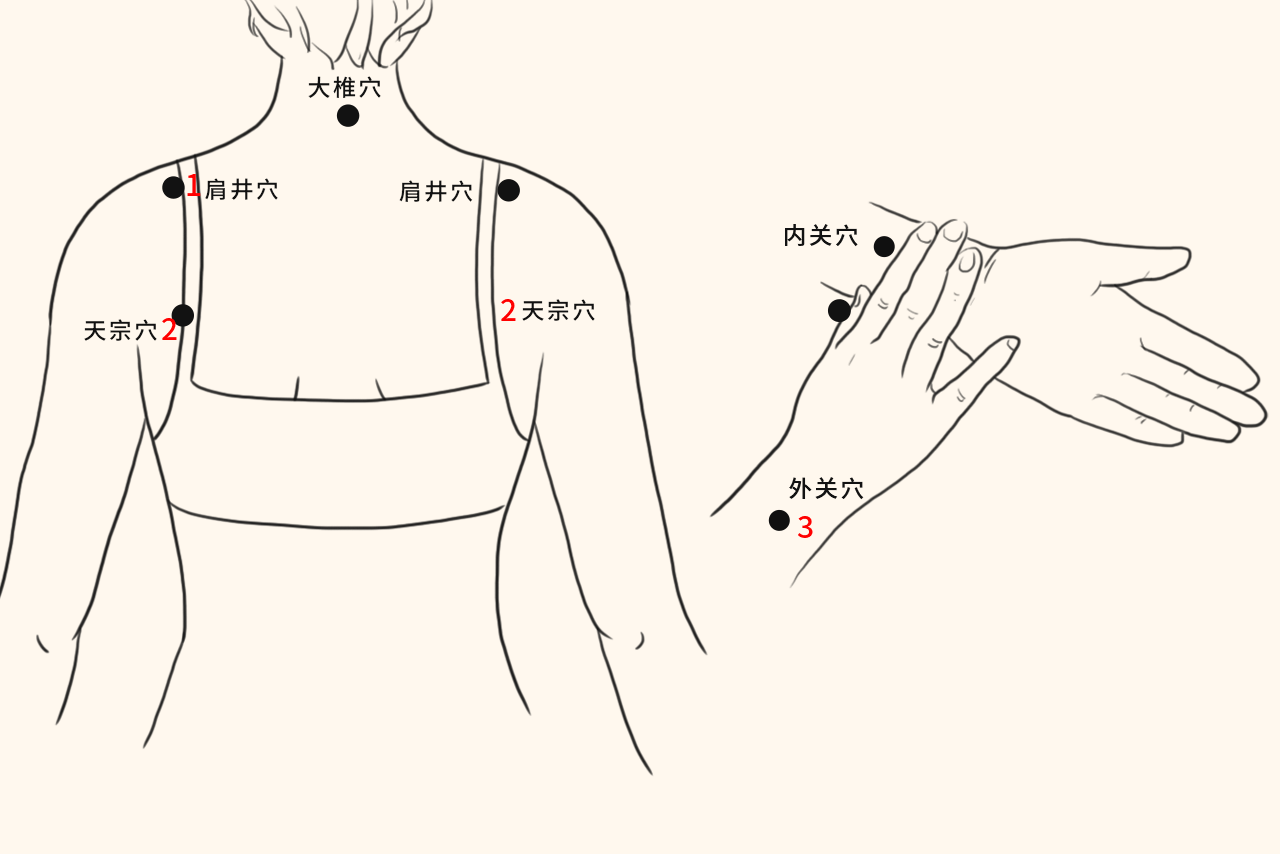 刮痧丰胸方法示意图图片