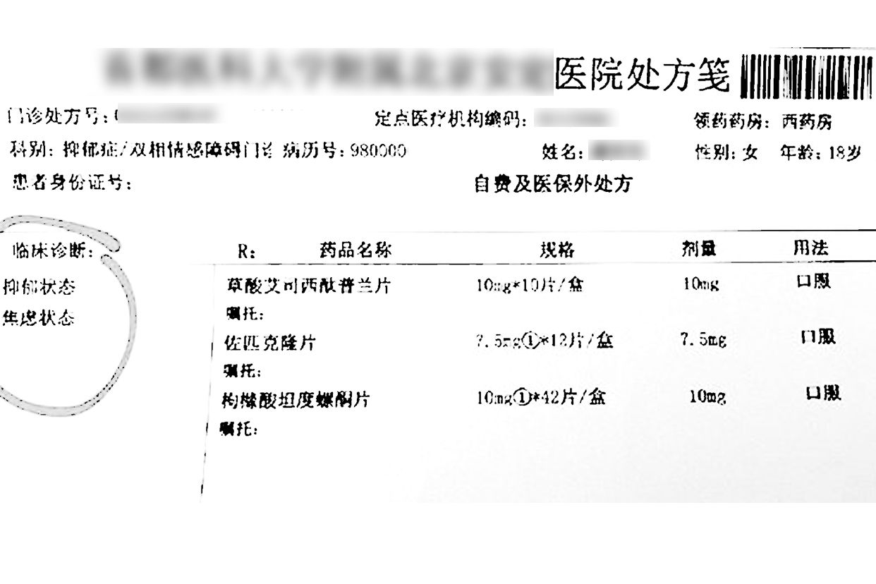 焦虑症处方图片